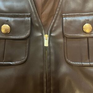 Ann Taylor Dark Brown Vest with Gold Buttons
